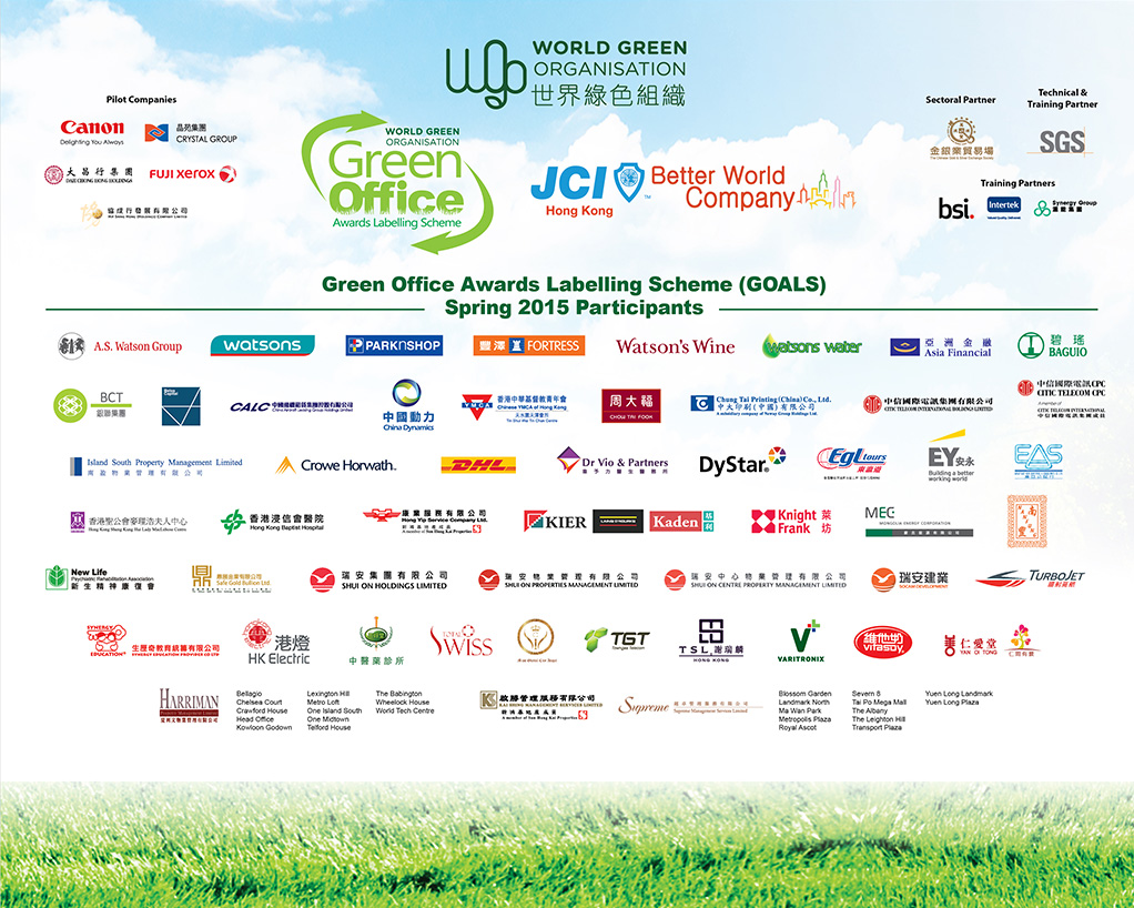 WGO Green Office 2015 awardees company list